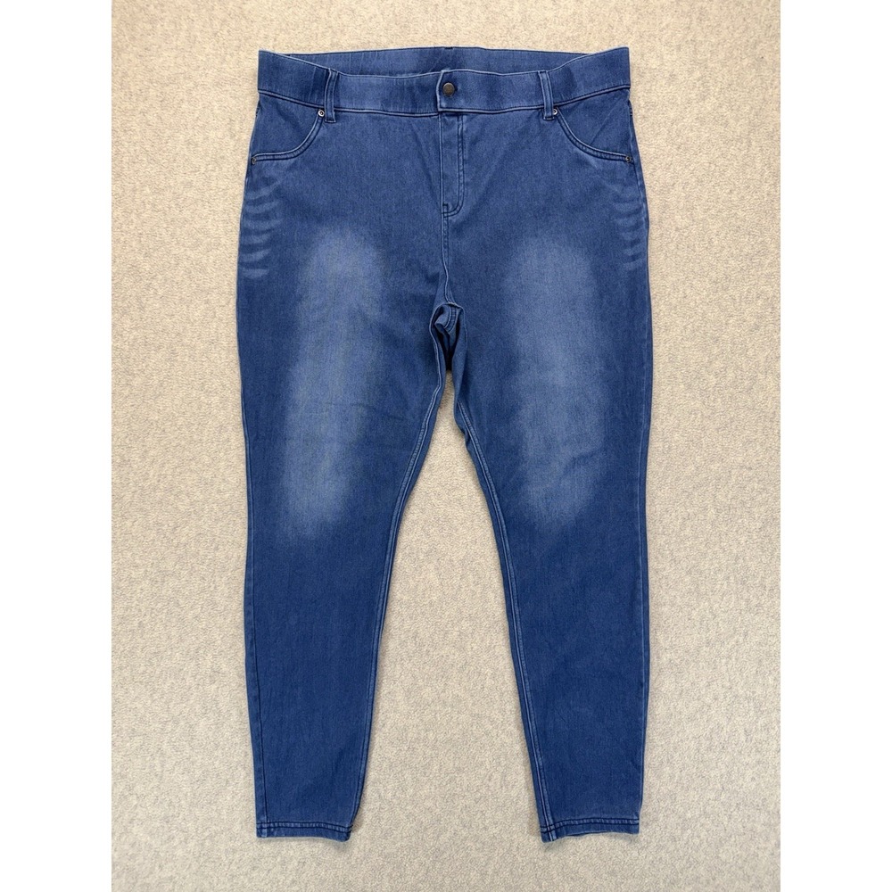 HUE Womens 2X Denim Jeggings Lot of 3 Blue Pull On Stretch Skinny Jeans Pants - Picture 12 of 16